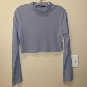 Turtle Neck Long Sleeve Crop Top